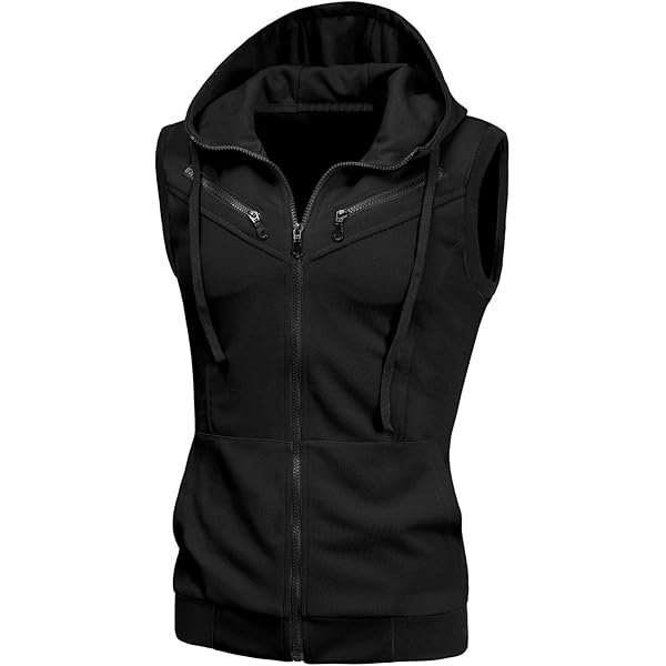 Amazon.com: SAMST Hoodie Tank Top Men's Sleeveless Slim Fit Hoodie